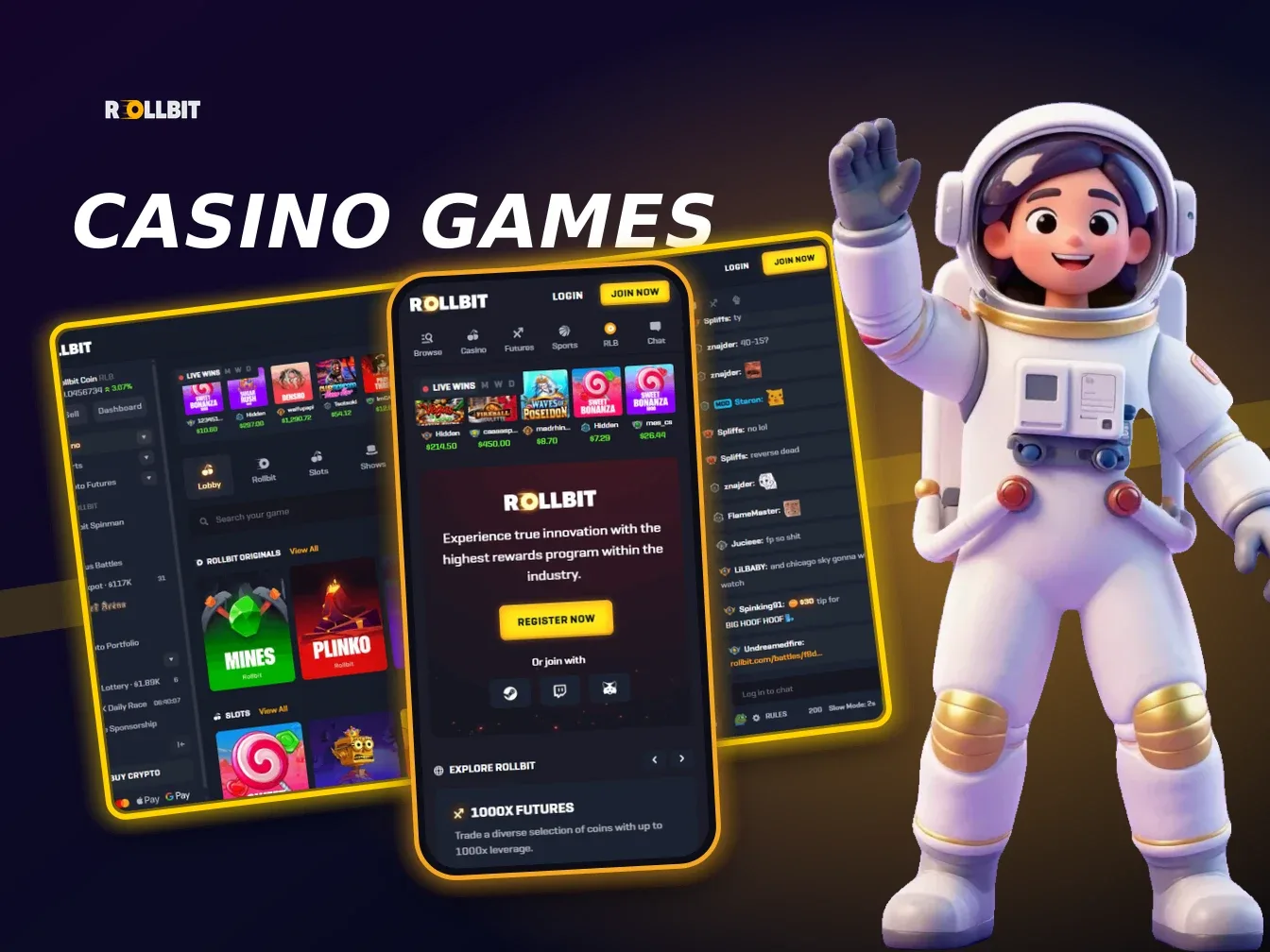 Desktop casino lobby with slots, live tables and game categories